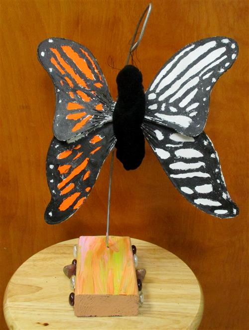 3D Butterfly with wooden base